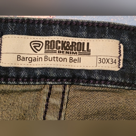 Rock & Roll Denim Bargain Button Bell Flare 30x34 - Picture 4 of 9